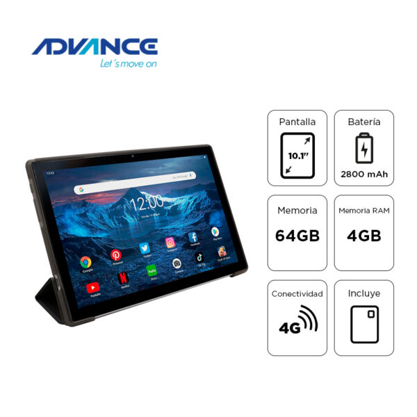 Tablet Advance SP5706, 2.00 GHz, 10.1" IPS 1920*1200, 64GB, 4GB RAM, Android 13